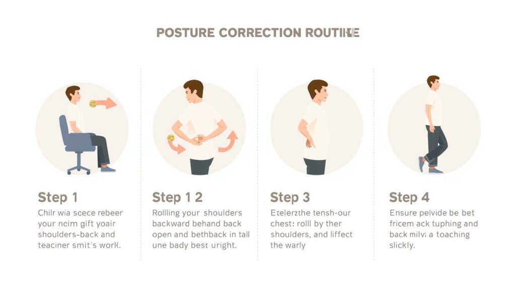 거북목교정 10분 루틴 순서 인포그래픽