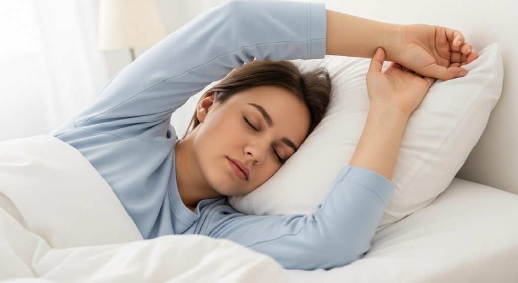 손목 통증을 유발하는 잘못된 수면자세 예시