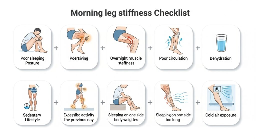 아침 다리 뻐근함 원인 체크리스트