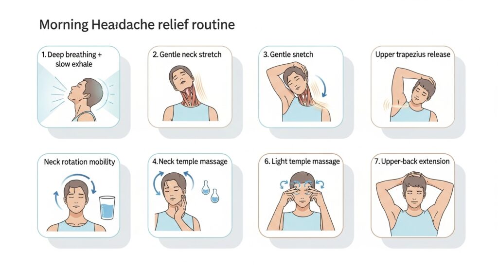 아침 두통 줄이는 방법 인포그래픽