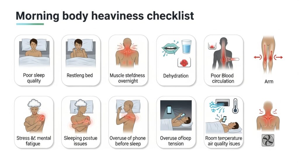 아침 몸이 무거운 이유 체크리스트