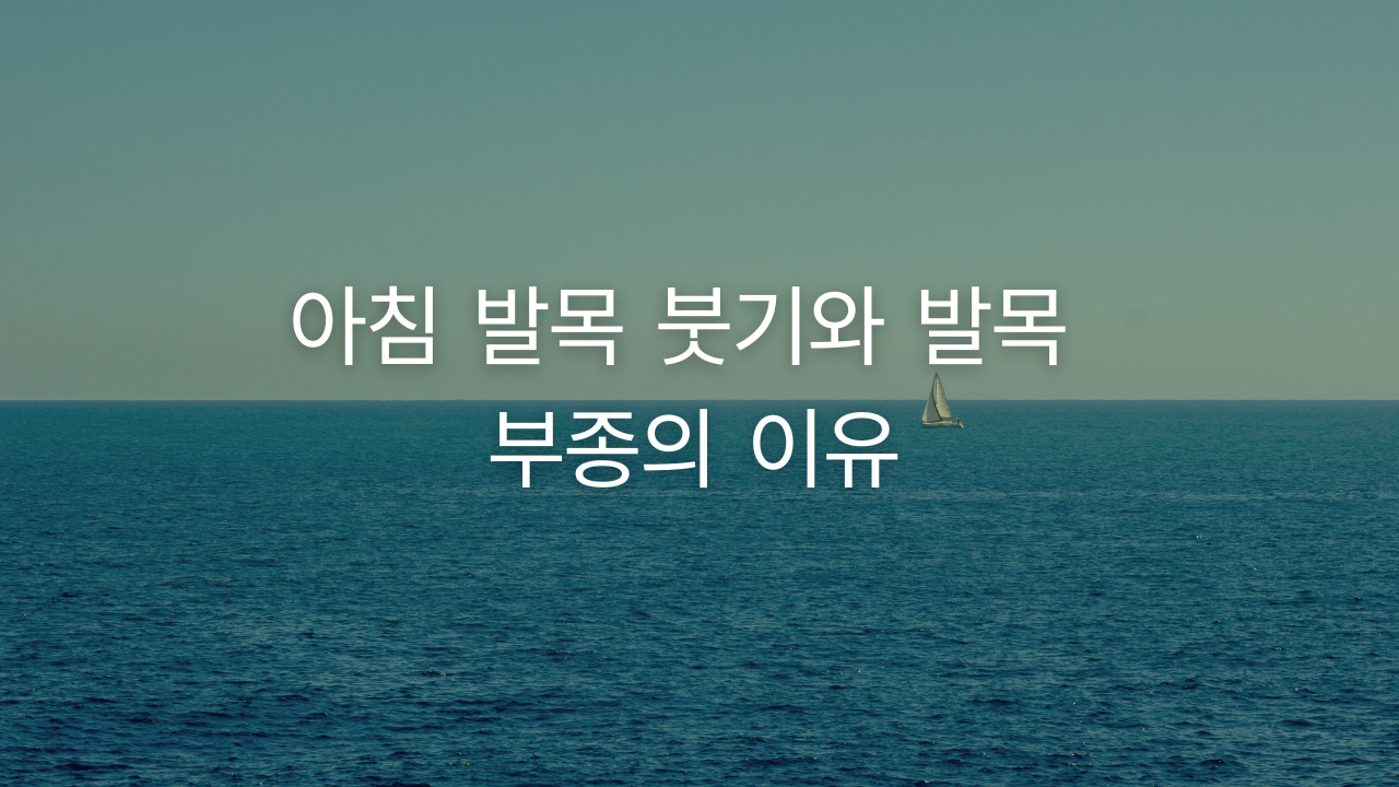 아침 발목 붓기와 발목 부종의 이유