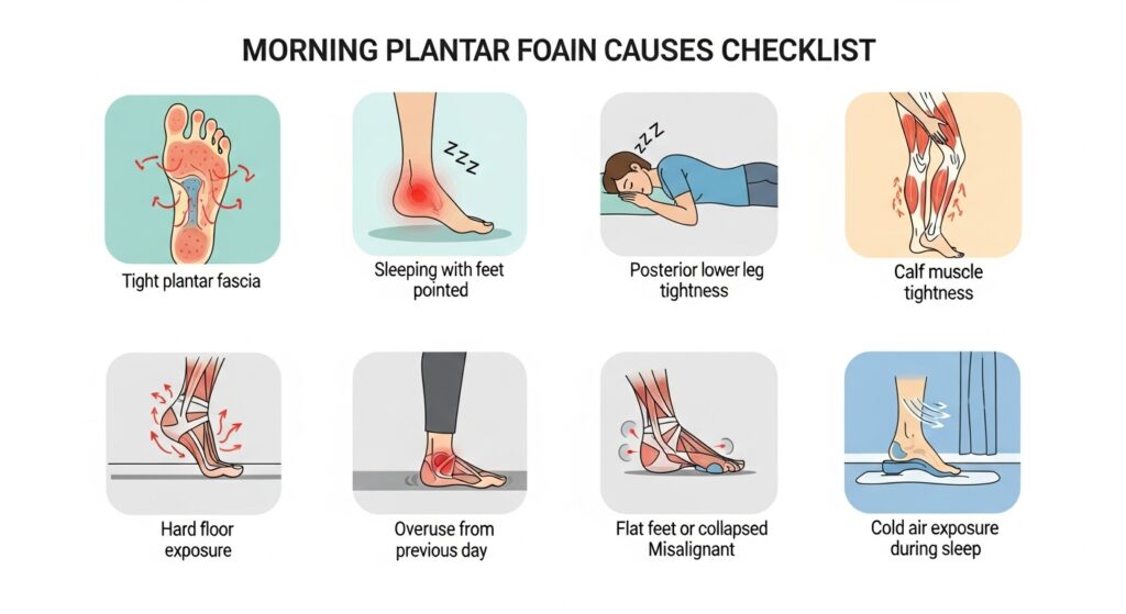 아침 발바닥 통증 원인 체크리스트