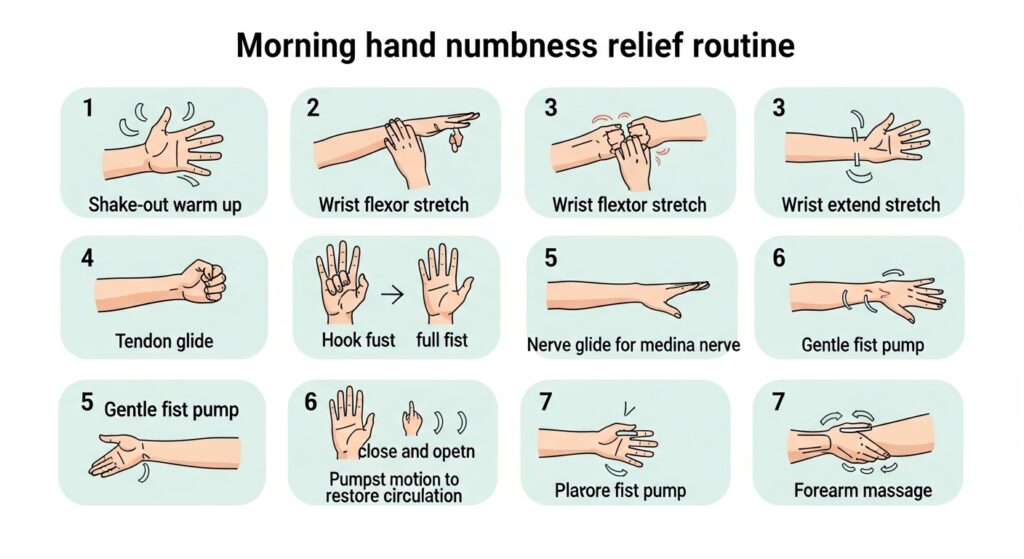 아침 손 저림 줄이는 방법 인포그래픽