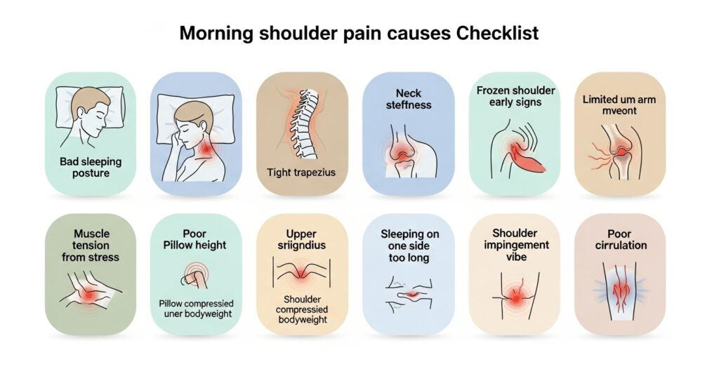 아침 어깨 통증 원인 체크리스트
