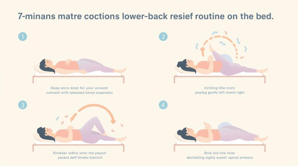 아침 허리통증 줄이는 7분 루틴 인포그래픽