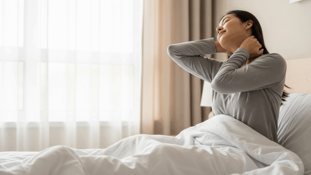 아침에 목이 뻣뻣한 이유와 해결 방