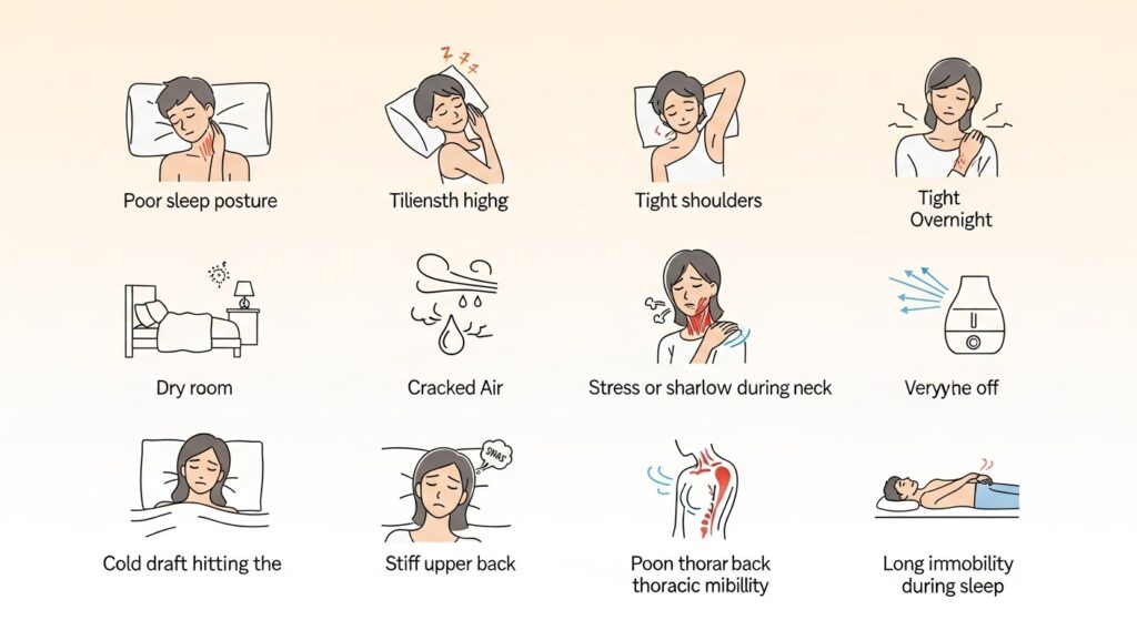 아침에 목이 뻣뻣한 이유 체크리스트