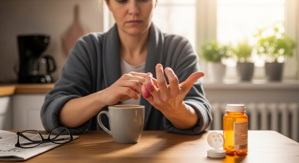 아침에 손가락이 뻣뻣