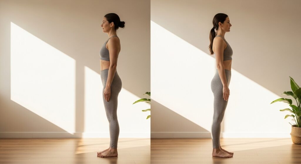 허리 굽은 자세 교정