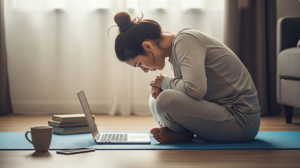 골반 안쪽 부담을 증가시키는 생활 자세 예시 이미지