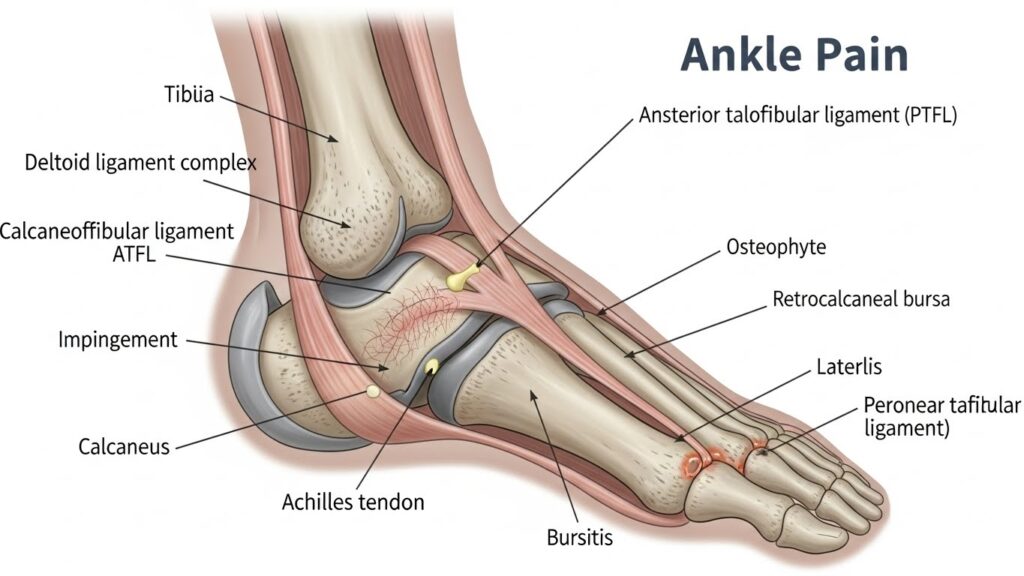 아침 발목 바깥쪽 통증 요약 인포그래픽
