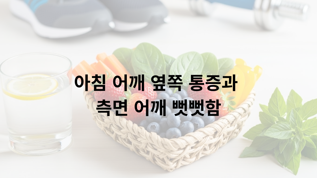 아침 어깨 옆쪽 통증과 측면 어깨 뻣뻣함
