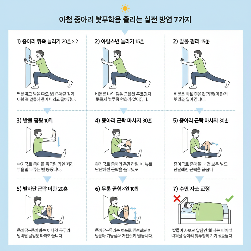 아침-종아리-뻣뻣함-스트레칭-인포그래픽