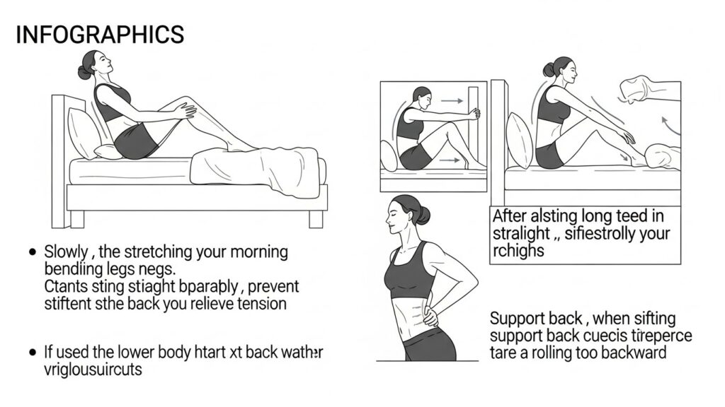 아침 허벅지 뒤 통증 요약 인포그래픽
