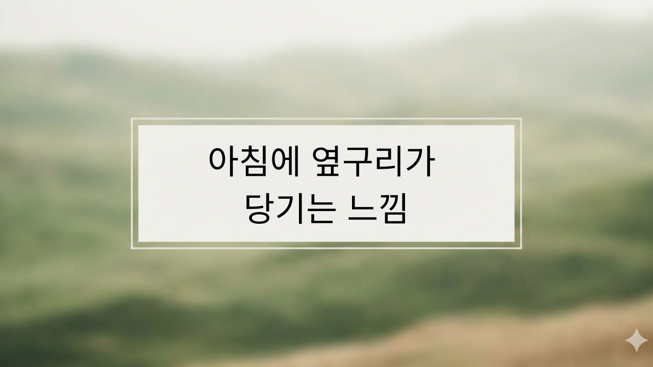 아침에 옆구리가 당기는 느낌 자고 일어나 숨 들이쉴 때 옆구리가 뻐근한 이유