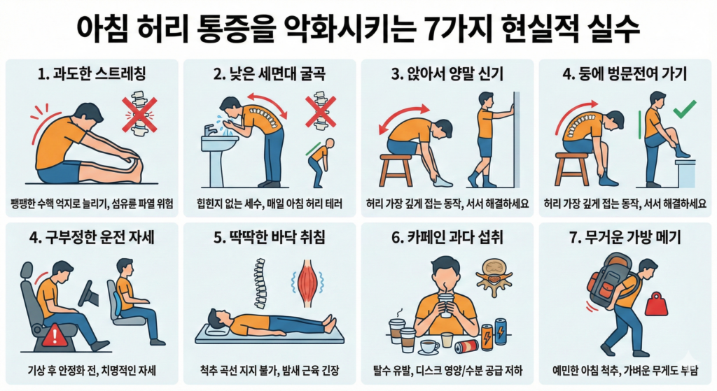 허리 통증을 악화시키는 7가지