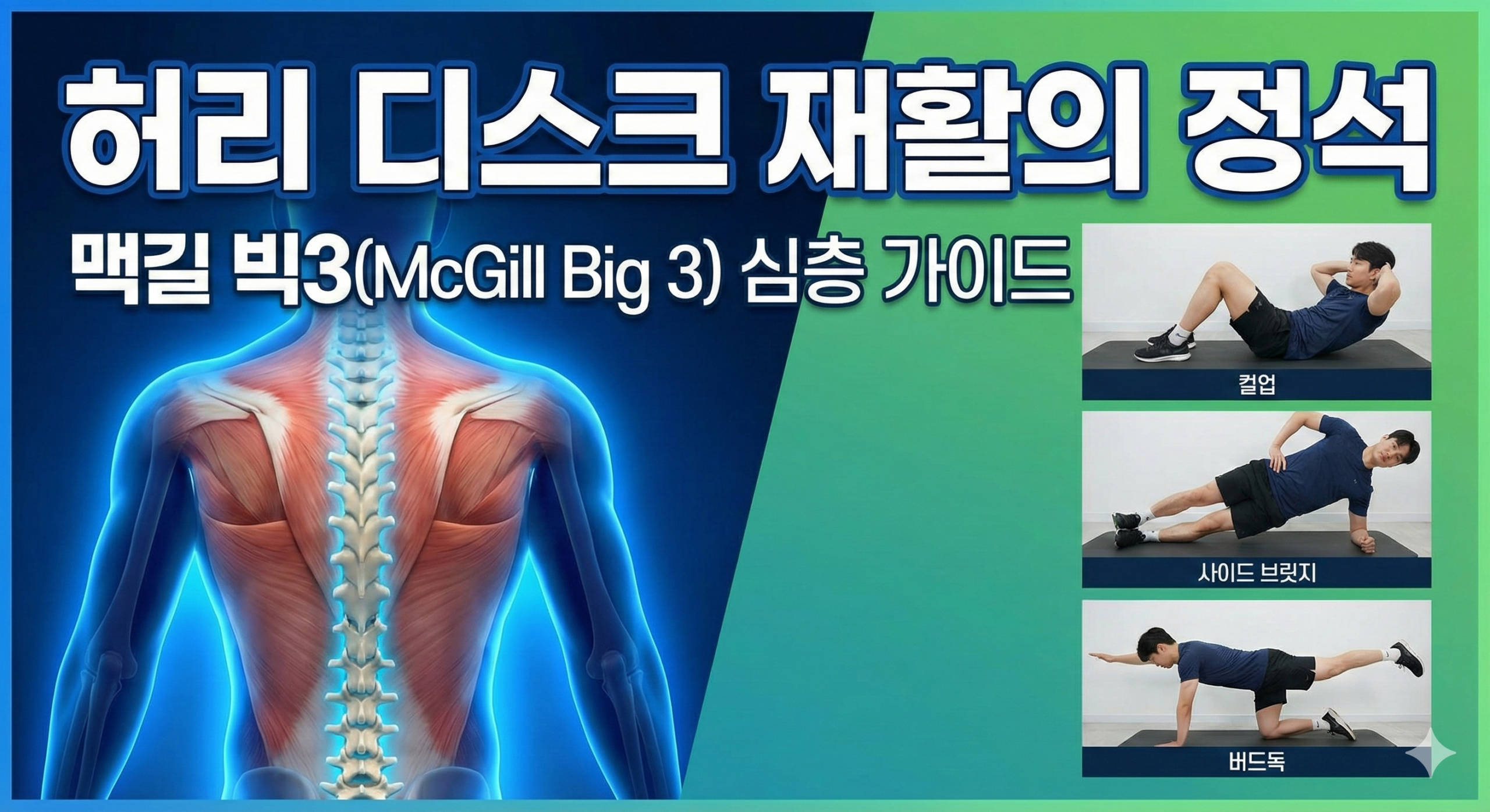 허리 디스크 재활의 정석 맥길 빅3(McGill Big 3) 심층 가이드