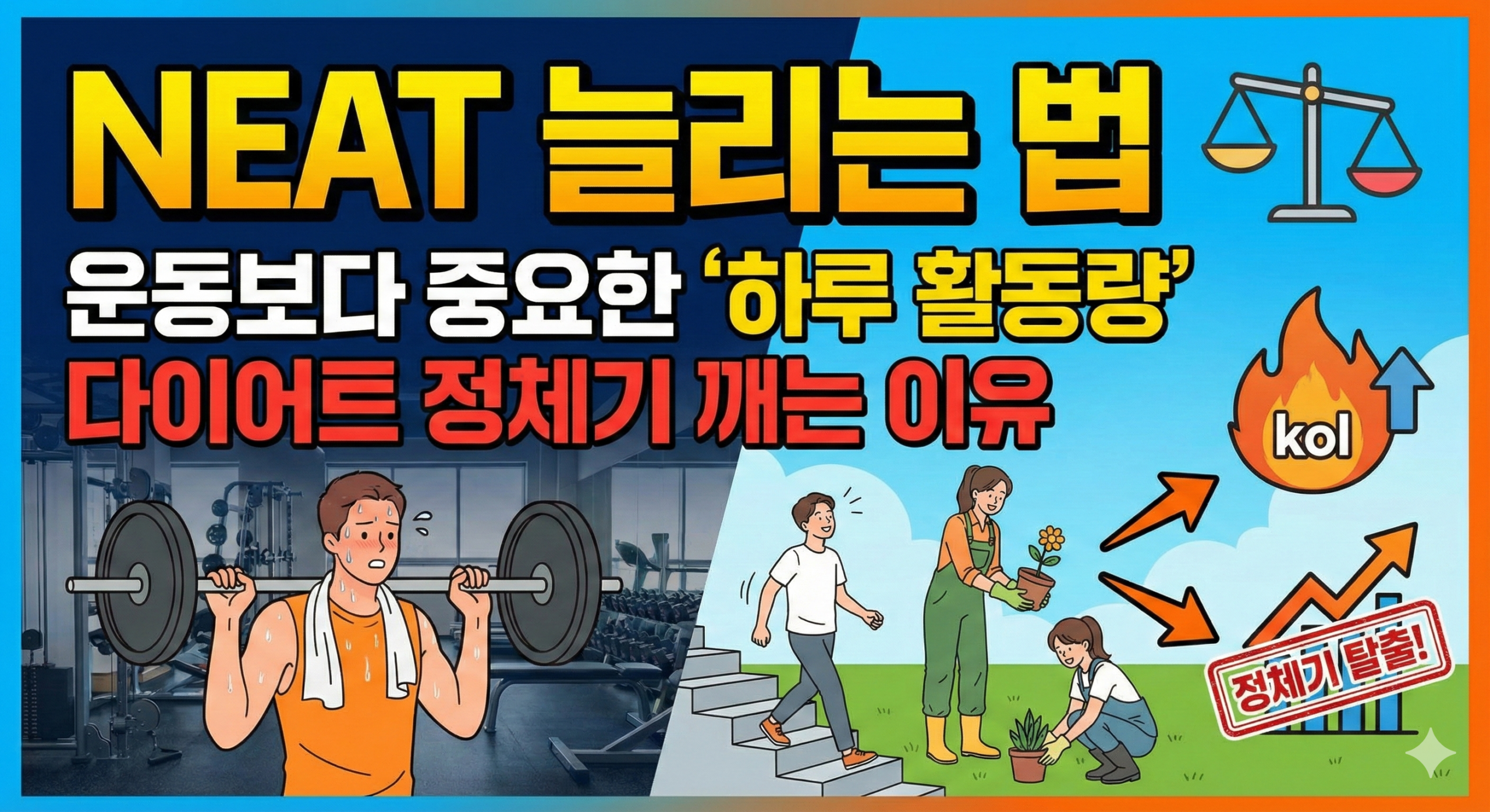 NEAT 늘리는 법 운동보다 중요한 ‘하루 활동량’이 다이어트 정체기를 깨는 이유